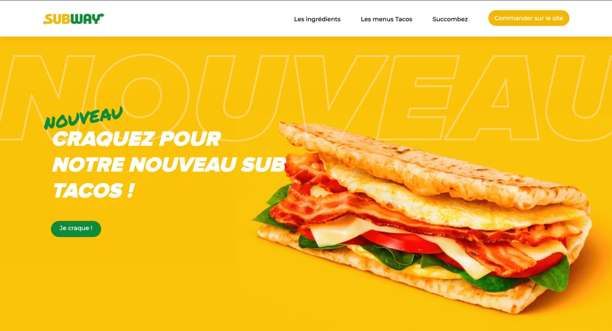 Projet d'école de la refonte de Subway, à Lyon