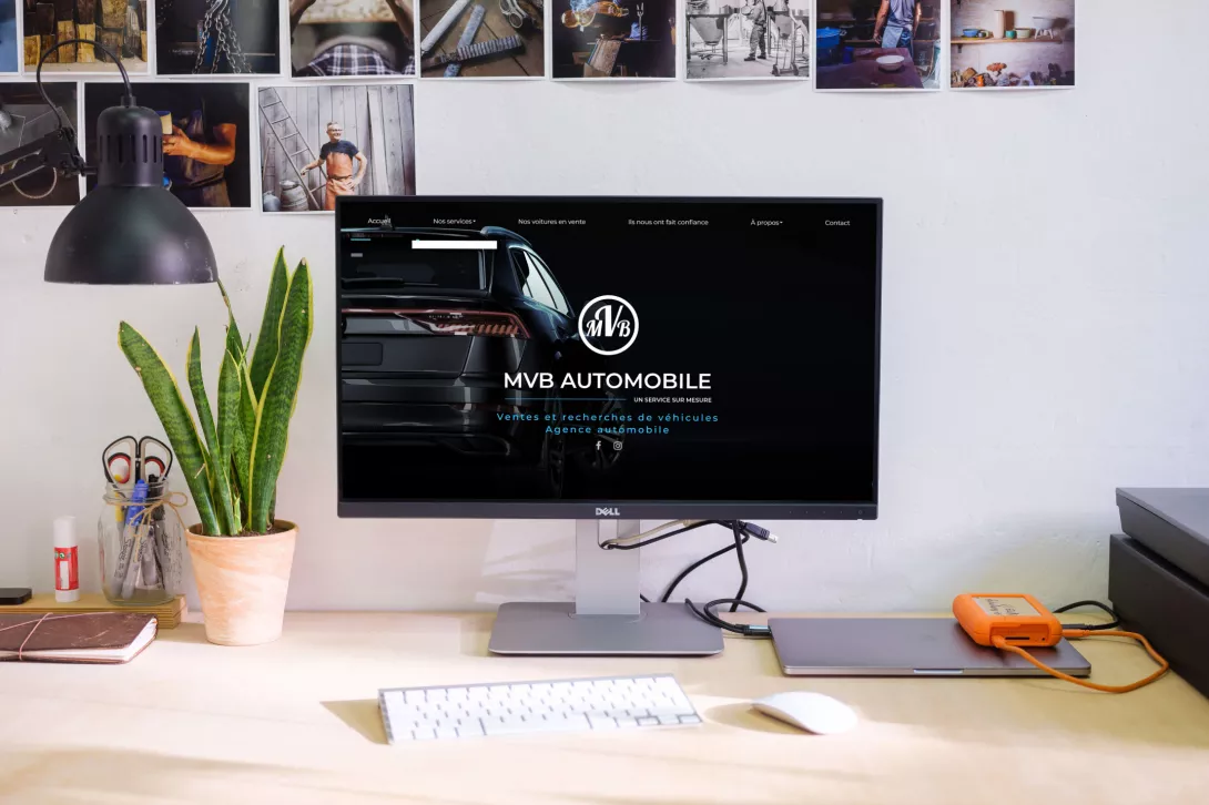 Mockup du site Drupal 7 MVB Automobile, réalisé par Julien Fontvieille, intégrateur web Drupal